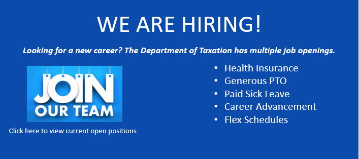 Department of Taxation Jobs